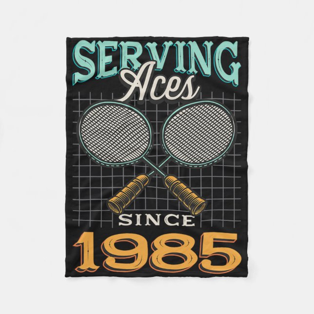 Serva Ess sedan 1985 Badminton Älskare 40:e födsel Fleecefilt (Framsidan)