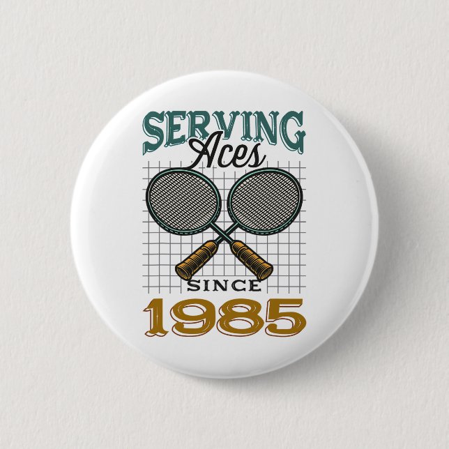 Serva Ess sedan 1985 Badminton Älskare 40:e födsel Knapp (Framsida)