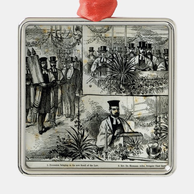 Serva på den judiska synagogan julgransprydnad metall (Framsidan)