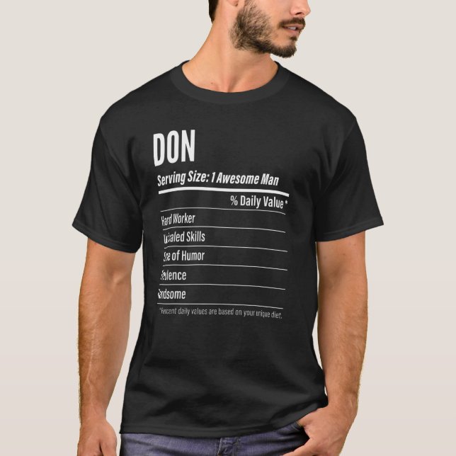 Serva Storleka kalorier för näringsvärdesdeklarati T Shirt (Framsida)