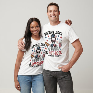 Serva utseende och Hett Hundar Skeleton T Shirt