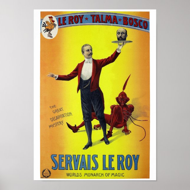Servais Leroy återställde Vintage Magician Poster (Framsidan)