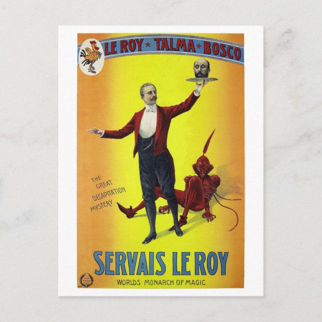 Servais Leroy återställde Vintage Magician Poster Vykort (Framsida)