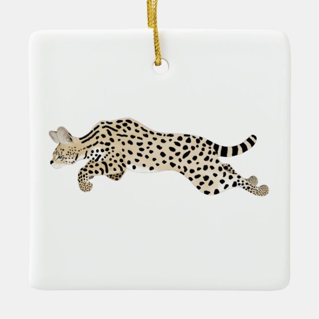 Serval Cat Ceramic Ornament (Framsida)