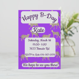 Serval Cats Grattis på födelsedagen Inbjudningar