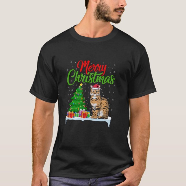 Serval Julgran Ljus Funny Julafton Serval Lov T Shirt (Framsida)