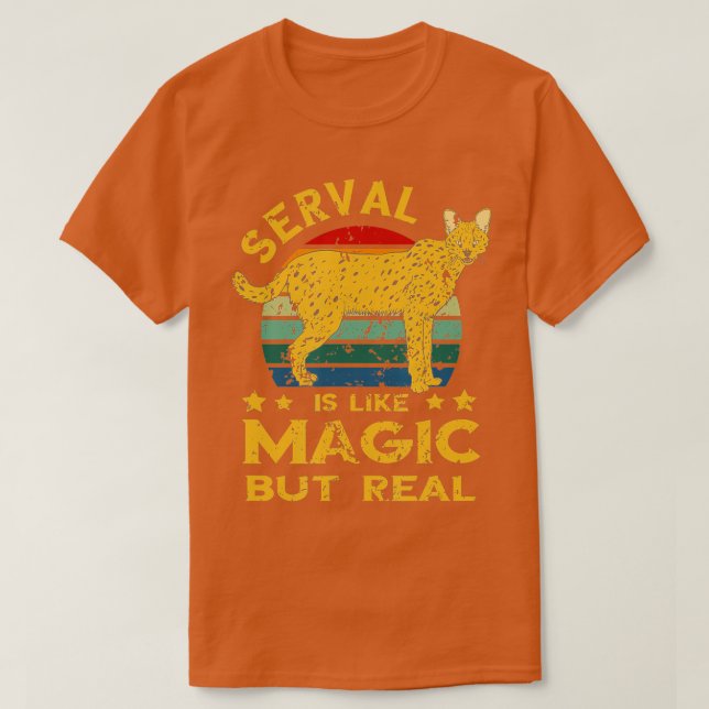Serval Retro Magic men Real Serval Cat Vild katt o T Shirt (Design framsida)