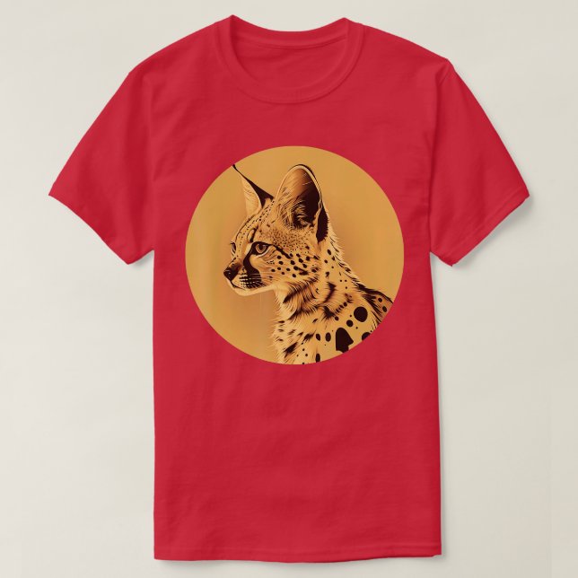 Serval Vild katt Serval Cat African Wildcat Animal T Shirt (Design framsida)