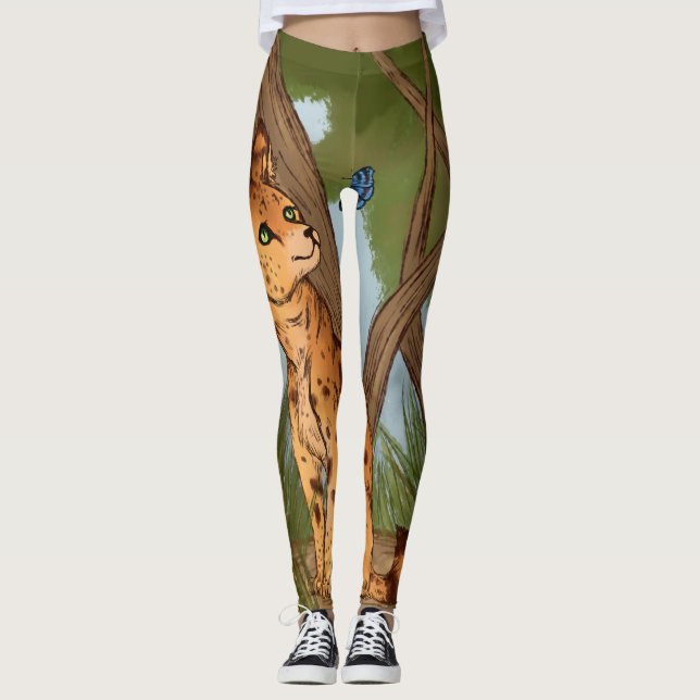 Servalen och fjärilen leggings (Framsida)