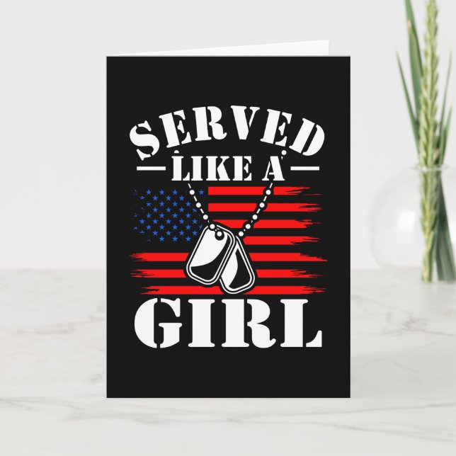Serve lika a Girl Armed Forces Military Veteran Kort (Framsida)