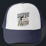 Serve With Faith Christian Pickleball Trucker Hat Keps<br><div class="desc">Serve With Faith Christian Pickleball Trucker Hat</div>