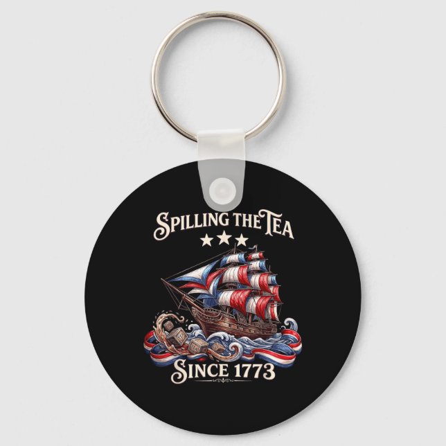 Server Tè Sedan 1773 Amerikansk Historia Nyckelring (Framsida)