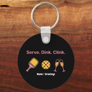 Servera Dink Klirka Rolig Pickleball Vin Social Kl Nyckelring