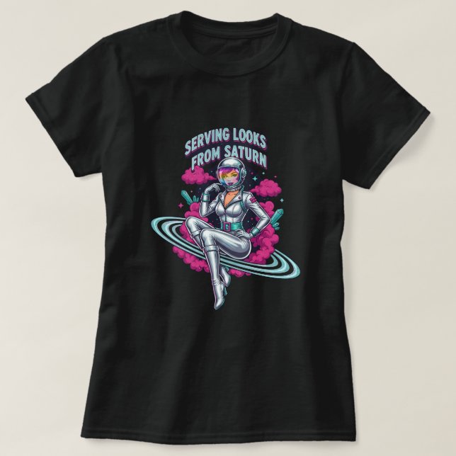 Serverar blickar från Saturnus T Shirt (Design framsida)