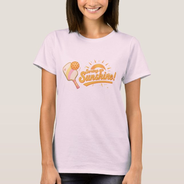 Serverar Solsken Pastell Sol Pickleball Grafik T Shirt (Framsida)