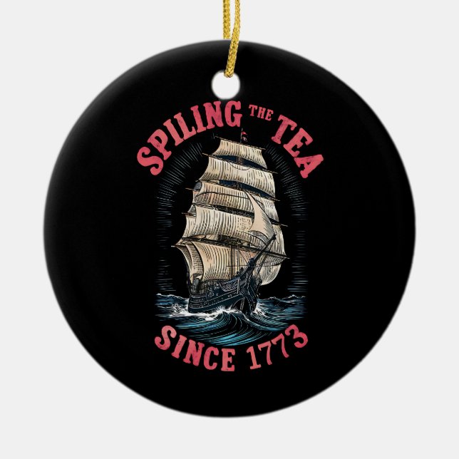 Serverar Te Sedan 1773 4:e Juli Julgransprydnad Keramik (Framsidan)
