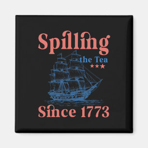 Serverar Te Sedan 1773 Patriotisk 4:e Juli Magnet