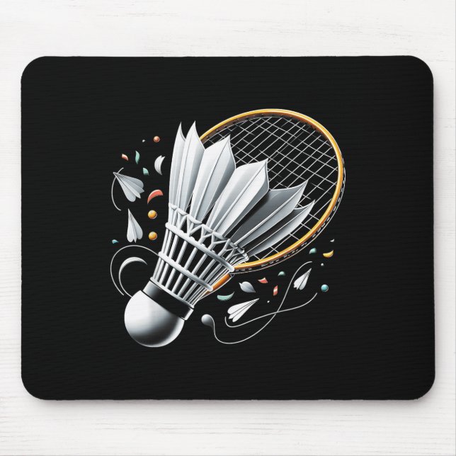 Serverar upp firanden Badminton Rolig Grafisk Te Musmatta (Framsidan)