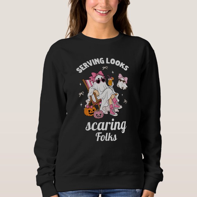 Serverar Utseende Skrämmer Folk Halloween  T Shirt (Framsida)