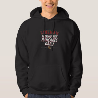 Serverar varma pannkakor dagligen Skämt Fotboll L Hoodie