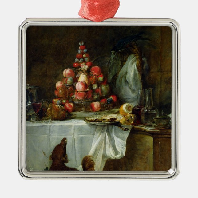 Serveringsbordet, 1728 julgransprydnad metall (Framsidan)