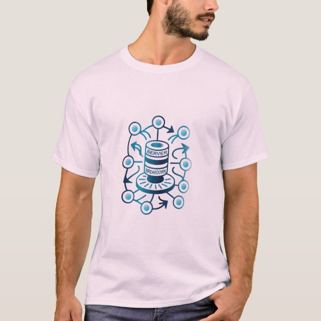 Serverkrasch Rolig IT Teknik Support T-Shirt (Framsida)