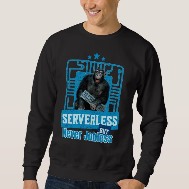 Serverlös Rollig Apa Utvecklarhumor Lång Ärmad Tröja (Framsida)