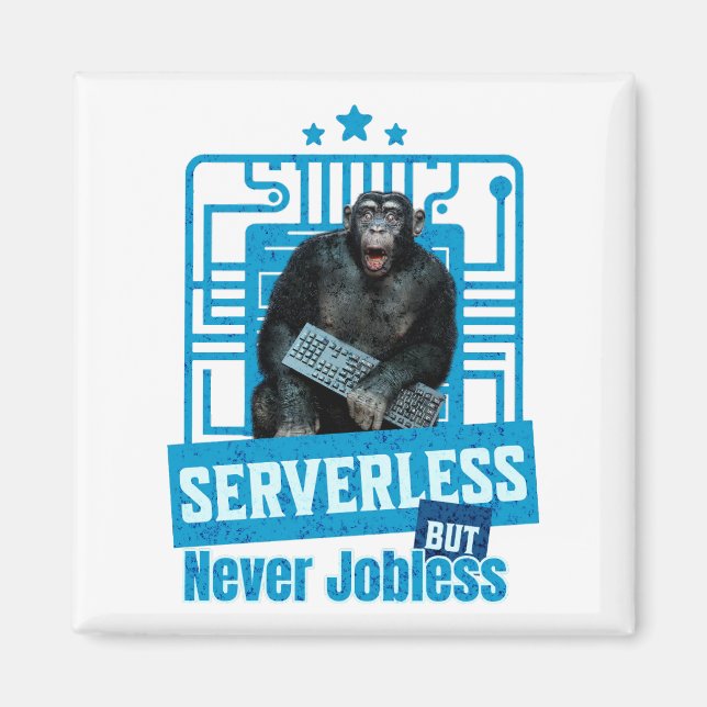 Serverlös Rollig Apa Utvecklarhumor Magnet (Framsidan)