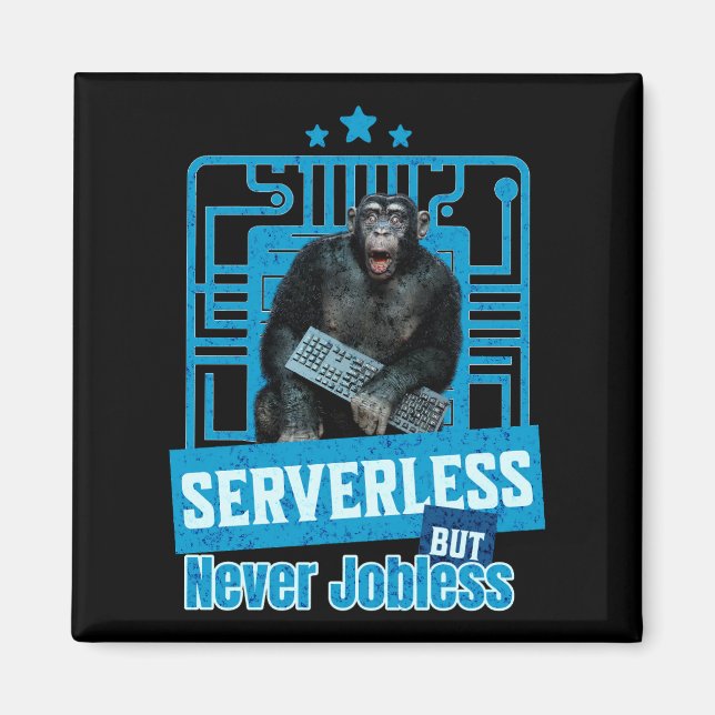 Serverlös Rollig Apa Utvecklarhumor Magnet (Framsidan)