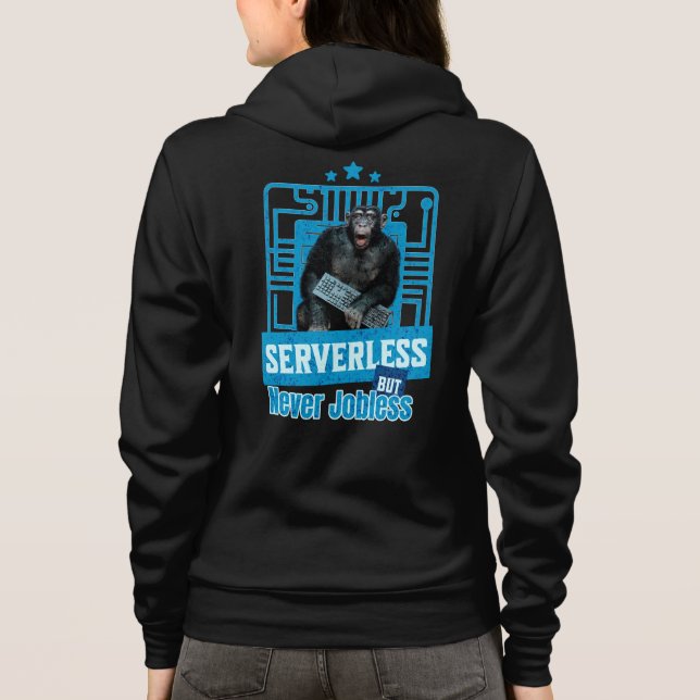 Serverlös Rollig Apa Utvecklarhumor T Shirt (Baksida)