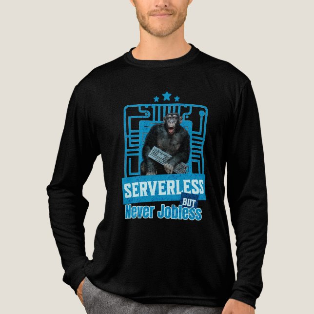 Serverlös Rollig Apa Utvecklarhumor T Shirt (Framsida)