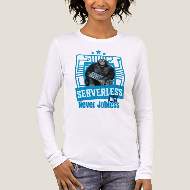Serverlös Rollig Apa Utvecklarhumor T Shirt (Framsida)