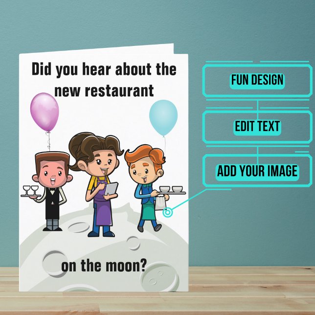 Serverns Servitör eller Waitress Funny Birthday Kort (Looking for the perfect card for that clever sever, waiter, or waitress friend of yours.)