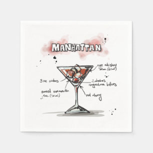 Servett för coctail för Manhattan drinkrecept