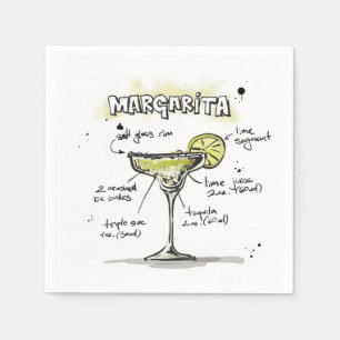 Servett för coctail för margaritadrinkrecept