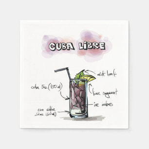 Servett för coctail för recept för KubaLibre dr