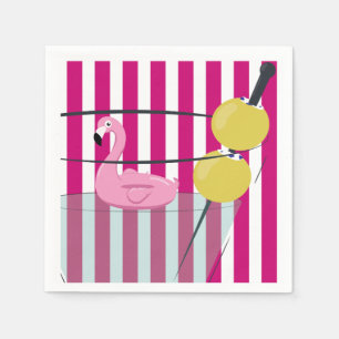 Servett för flamingo- & Cabanarandcoctail - rosa