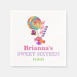 Servett för personlig 16 för Candyland tema söt