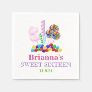 Servett för personlig 16 för Candyland tema söt