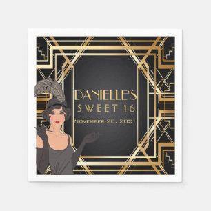 Servett för personlig 16 för underbar Gatsby art