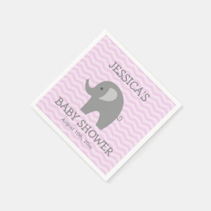 Servetter för baby shower för gullig rosa