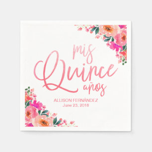 Servetter för blommigt för Quinceanera shock