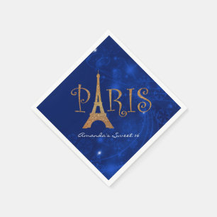 Servetter för födelsedag för Paris tema söta 1