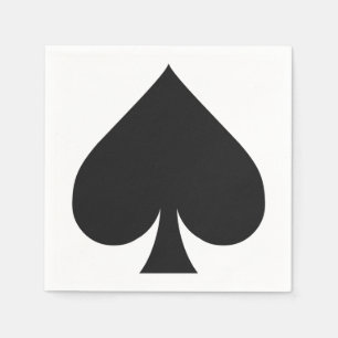 Servetter för kortspelarepapper - spade