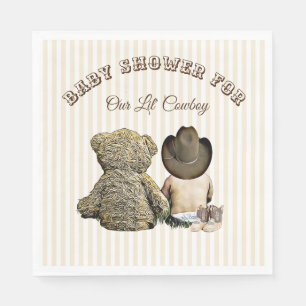 Servetter för Lil cowboy- och nallebaby shower