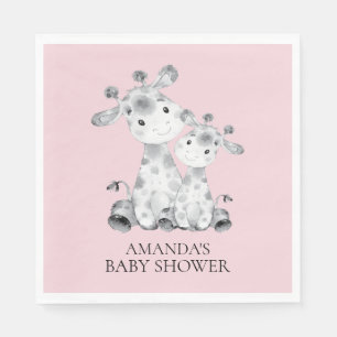 Servetter för papper för giraffflickababy shower