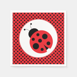 Servetter för Polkadot nyckelpigaparty