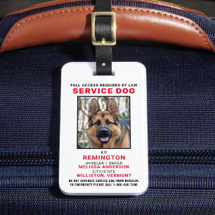 Service Animal Photo ID-bricka Bagagebricka