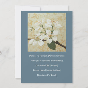 Service berry Flower Gravure Wedding-inbjudan Inbjudningar