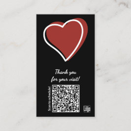 Service Business Valentine's Day QR Thank You Lojalitetskort